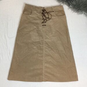VTG Sandro A line Lace up Corduroy Skirt